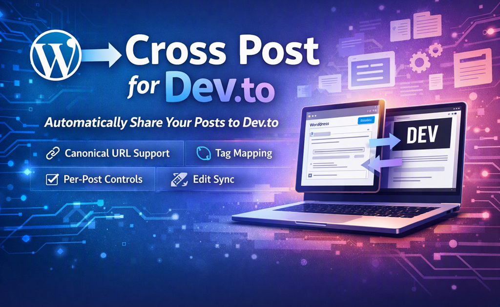 Header image for Cross Post for Dev.to plugin